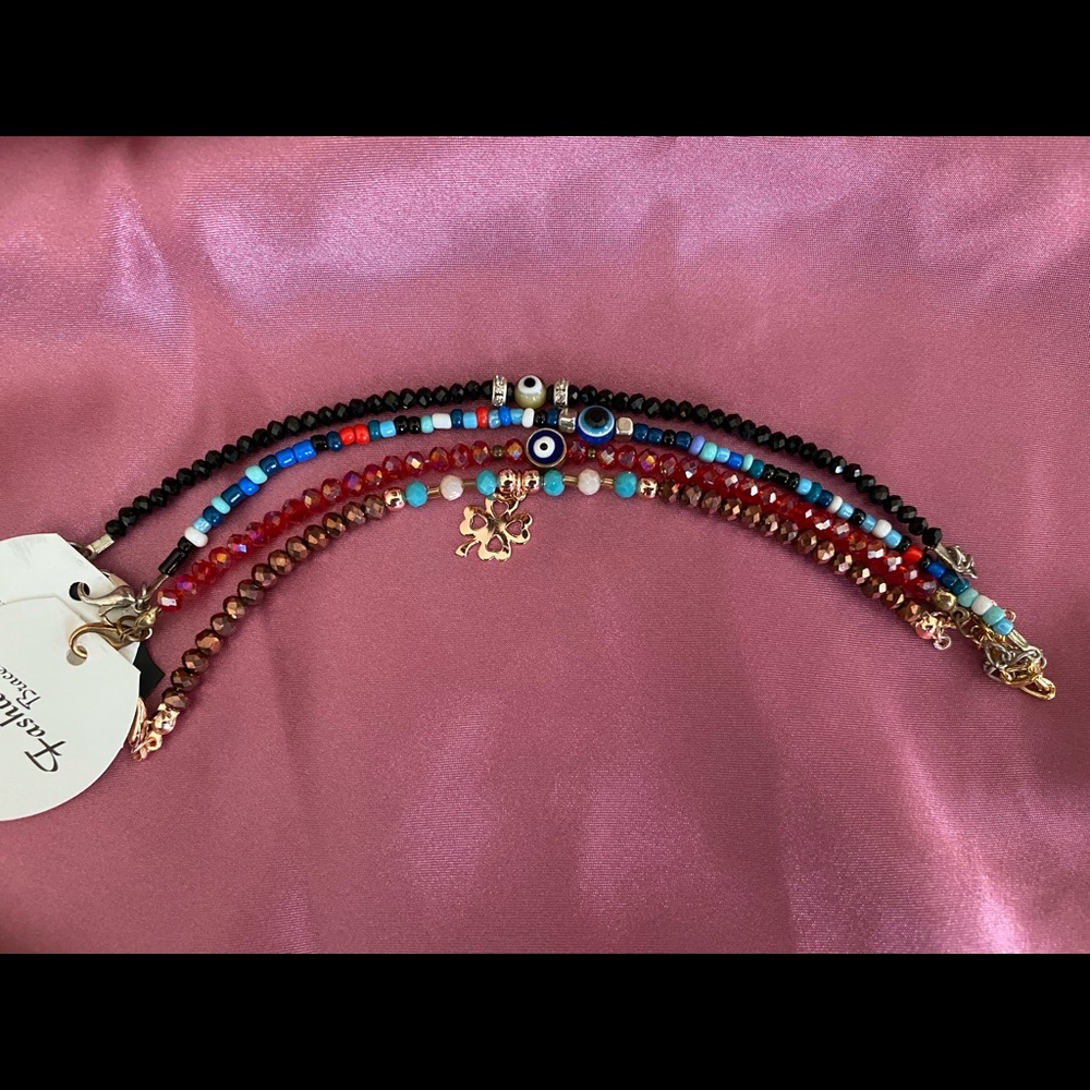 🧿 Beaded Bracelets Decorative Evil eye,Leaf